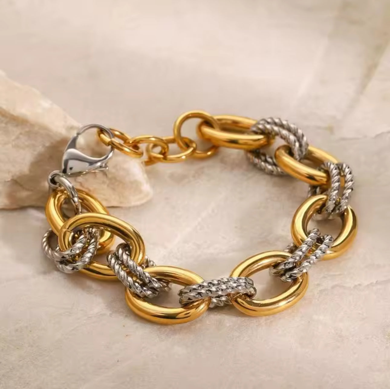 Pulsera bicolor chunky