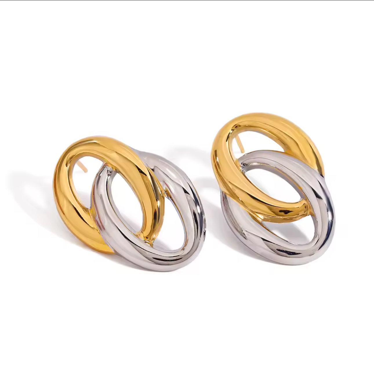 Aretes dos aros bicolor