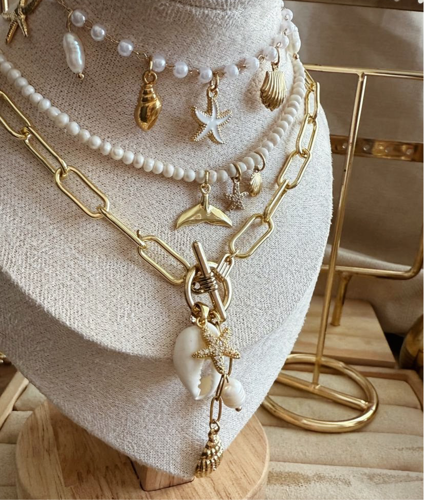 Collar dijes de mar colgante