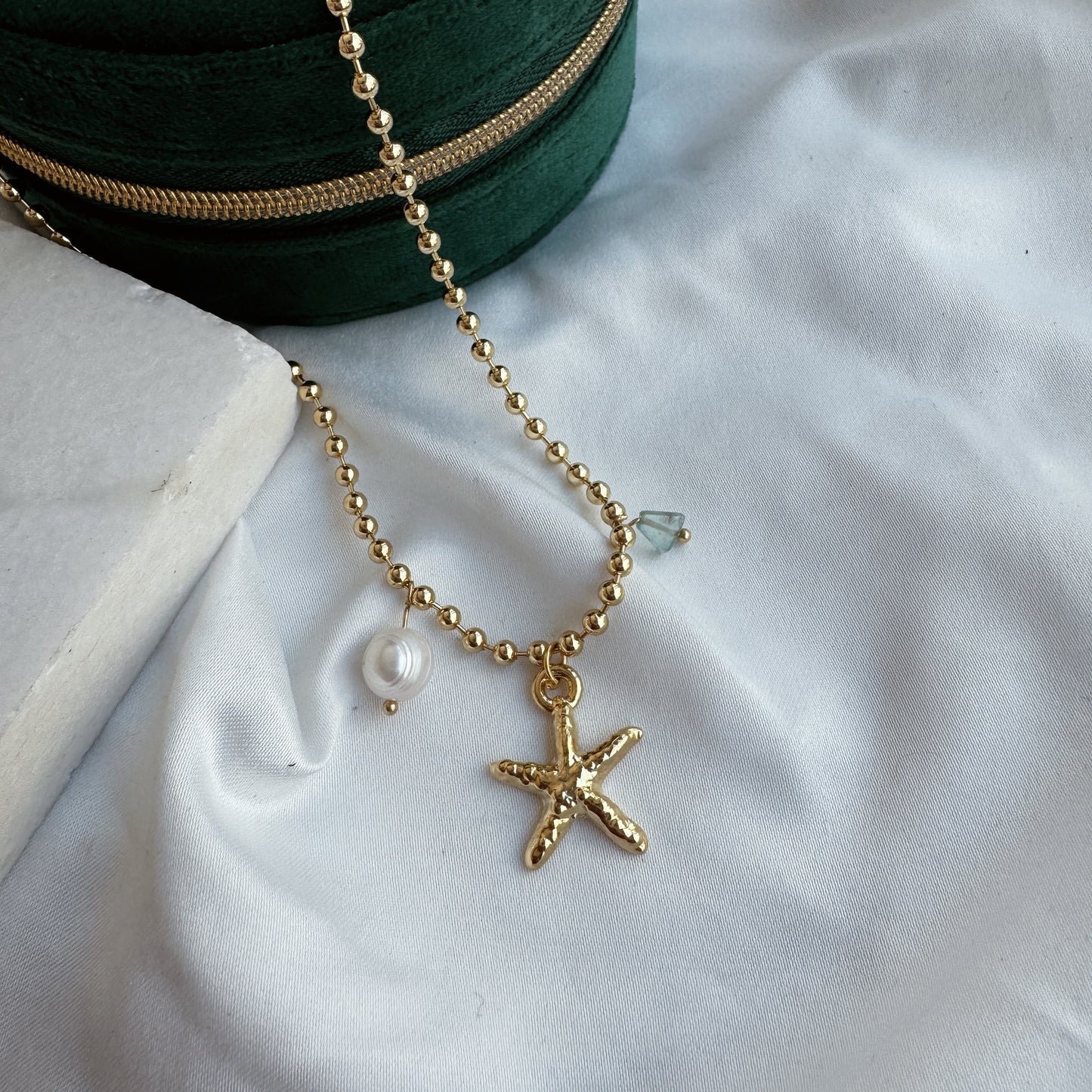 Collar estrella y piedra azul