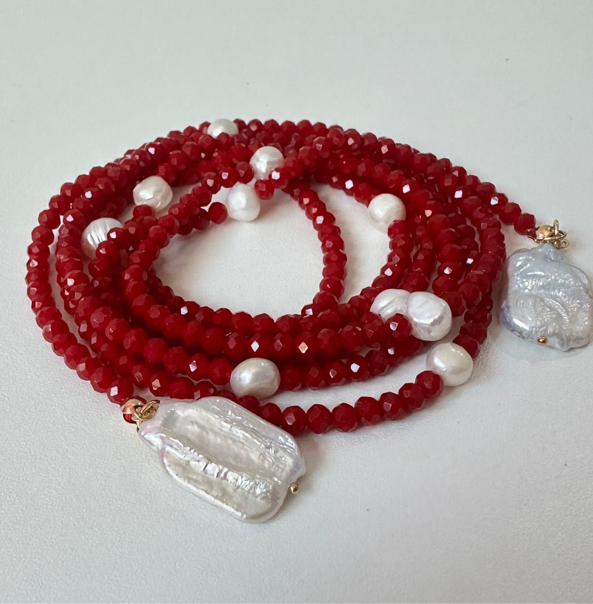 Collar infinito perlas
