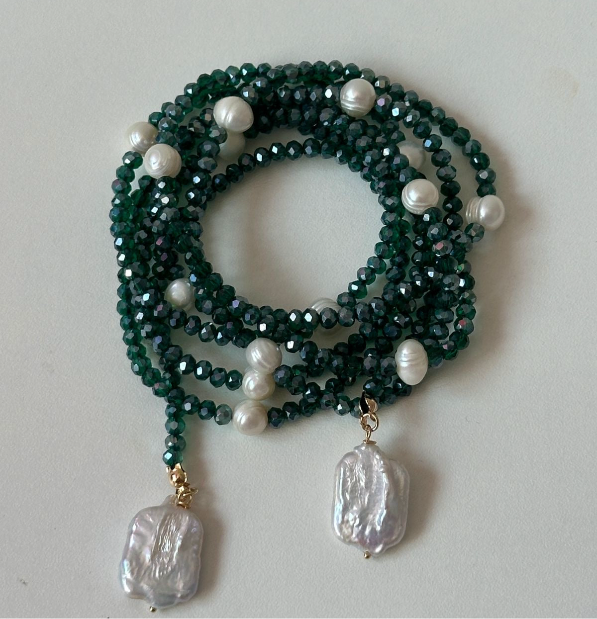 Collar infinito perlas