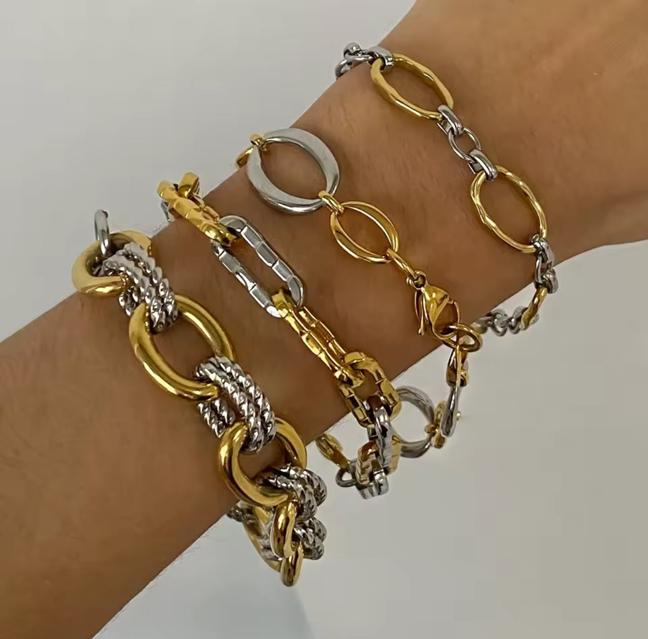 Pulsera bicolor chunky
