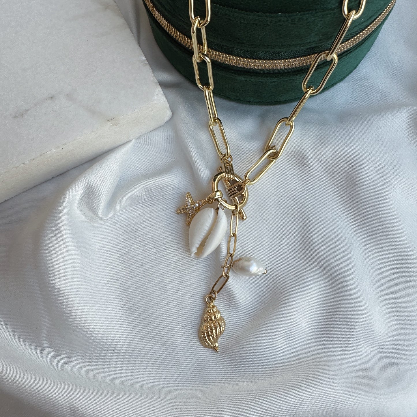 Collar dijes de mar colgante