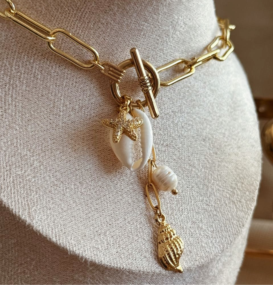 Collar dijes de mar colgante