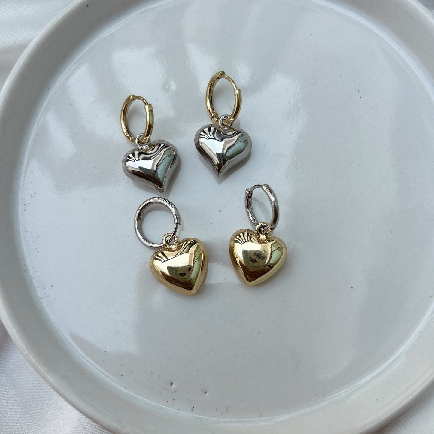 Aretes corazón mixto