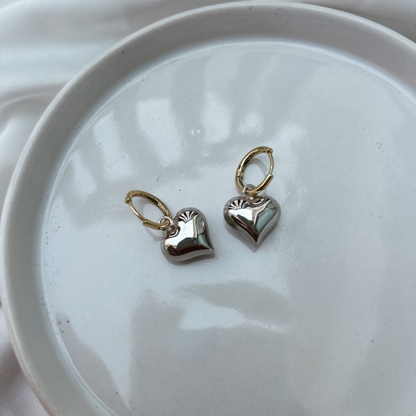 Aretes corazón mixto