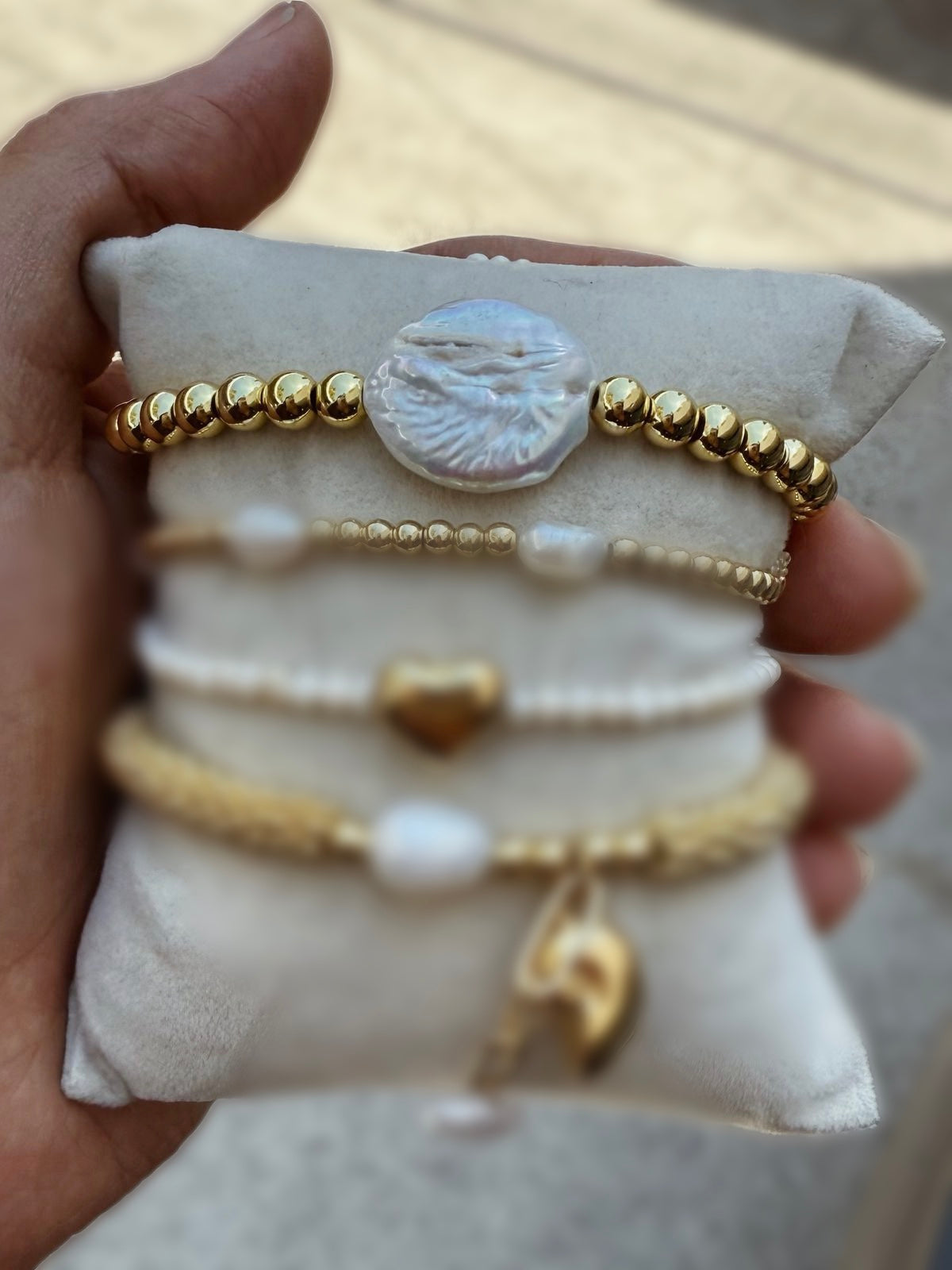 Pulsera balines y perla barroca