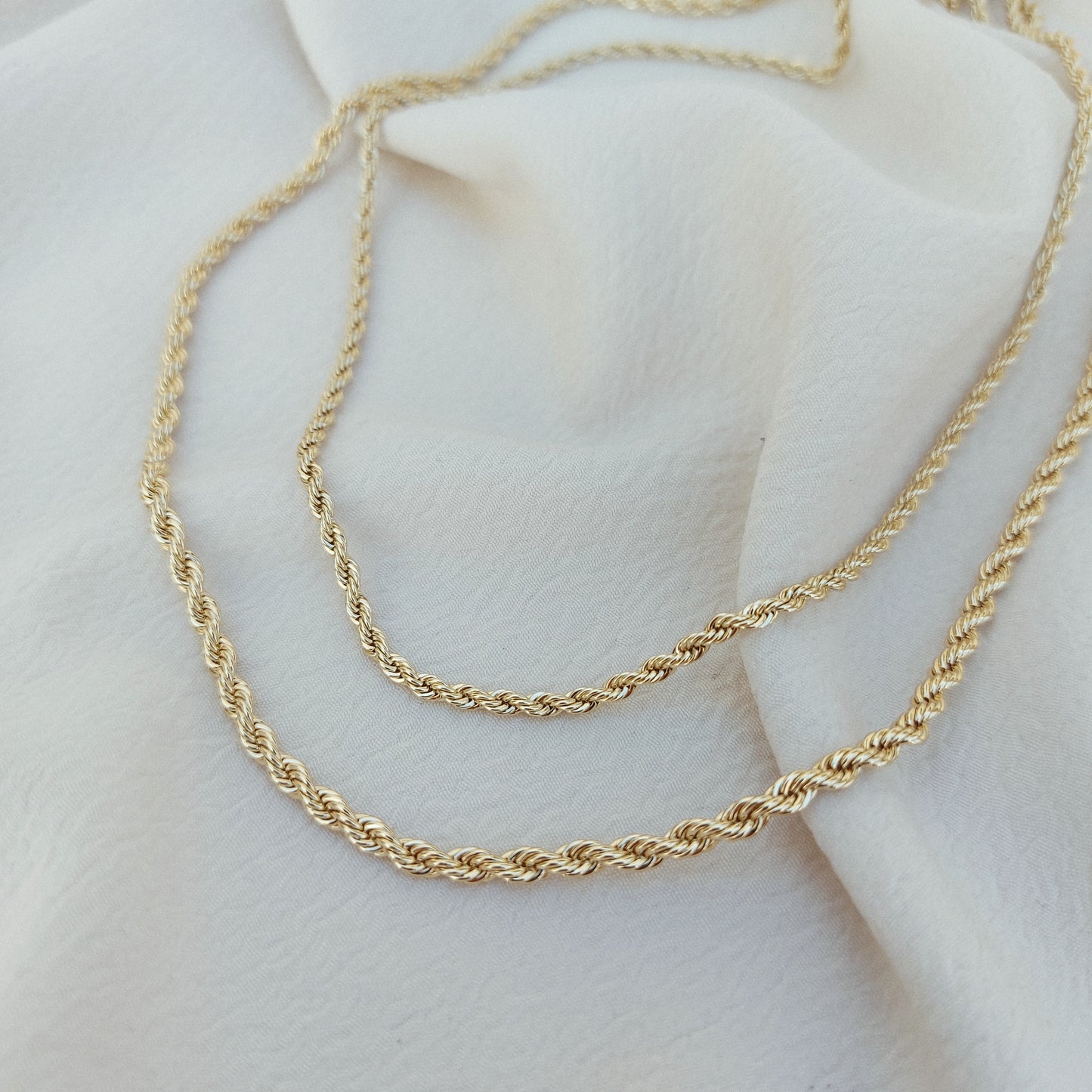 Cadena torzal plata italiana bañado en oro