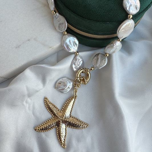 Collar perla barroca y estrella