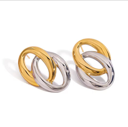 Aretes dos aros bicolor