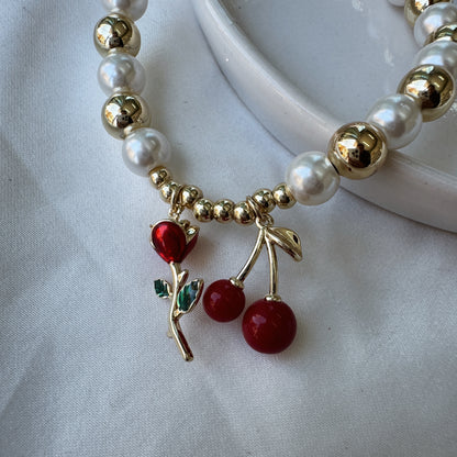 Pulseras perlas cereza 🌹