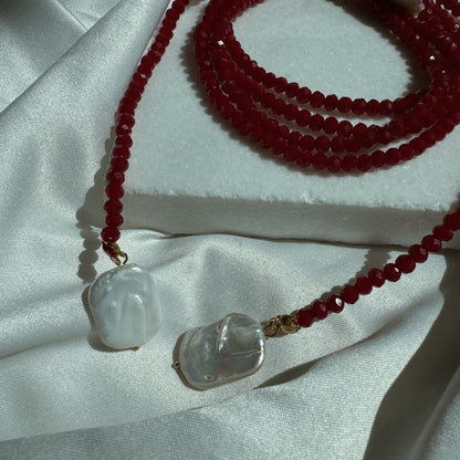Collar infinito 3 perlas