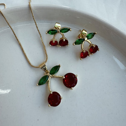 Conjunto cereza cristal