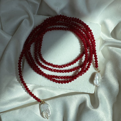 Collar infinito 2 perlas