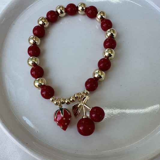 Pulsera fresa y cereza