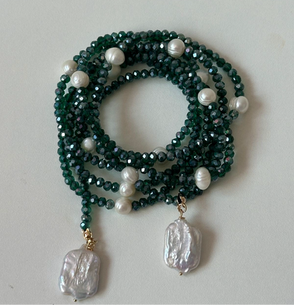 Collar infinito perlas