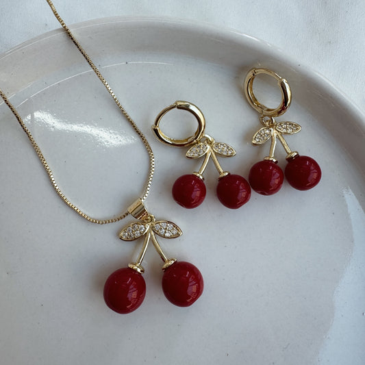 Conjunto de cereza circonia