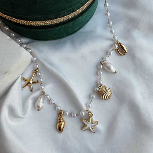Collar Charms & perlas