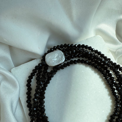 Collar infinito 3 perlas