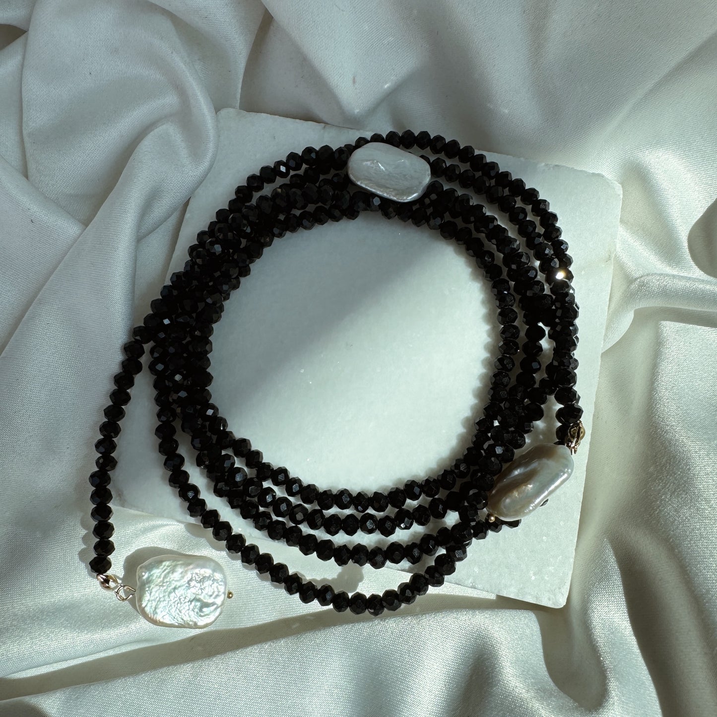 Collar infinito 3 perlas