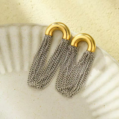 Aretes chain bicolor
