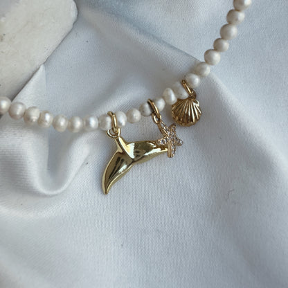 Collar perlas y dijes