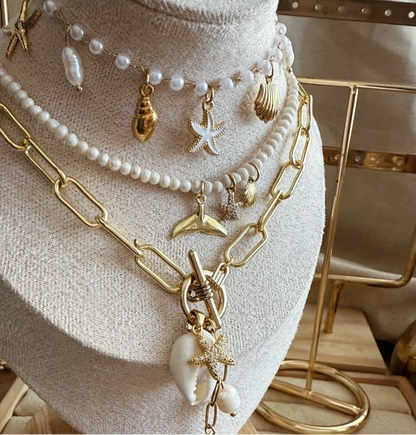 Collar Charms & perlas