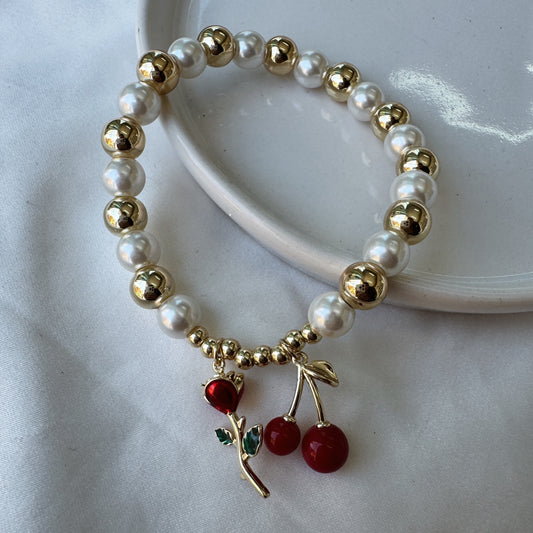 Pulseras perlas cereza 🌹