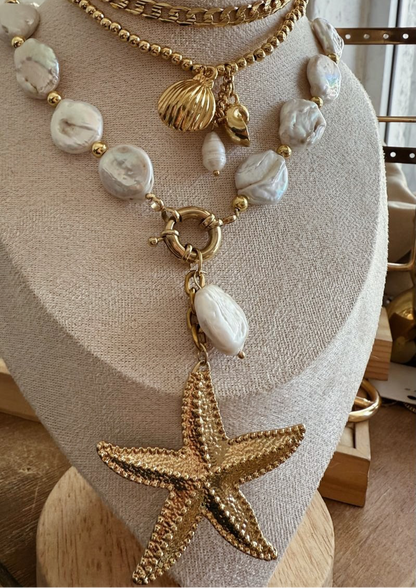 Collar perla barroca y estrella