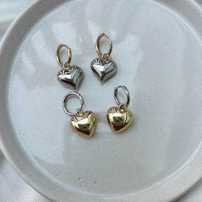 Aretes corazón mixto