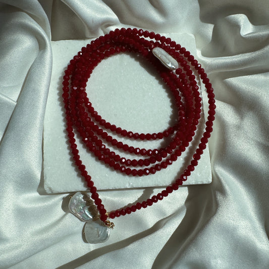 Collar infinito 3 perlas