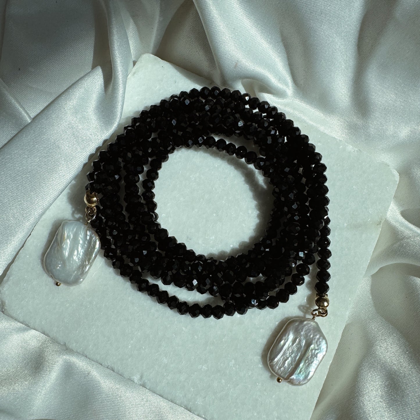 Collar infinito 2 perlas