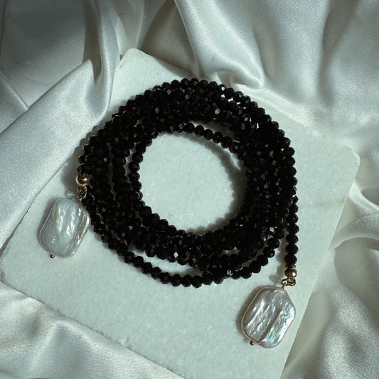 Collar infinito 2 perlas