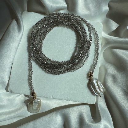 Collar infinito 2 perlas