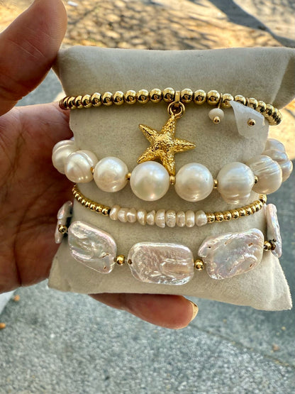 Pulsera balines y perlitas