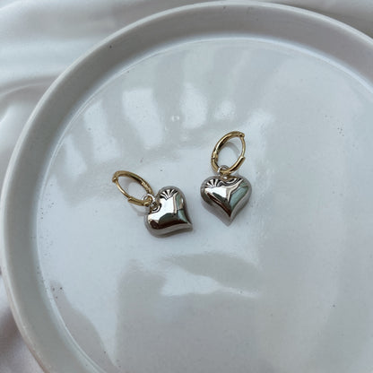 Aretes corazón mixto