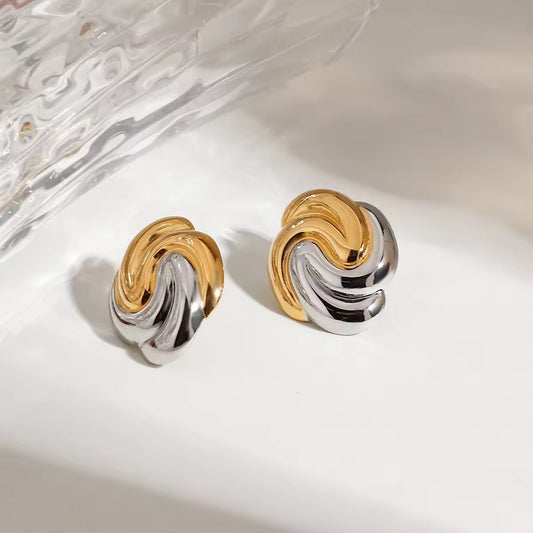 Aretes bicolor moño