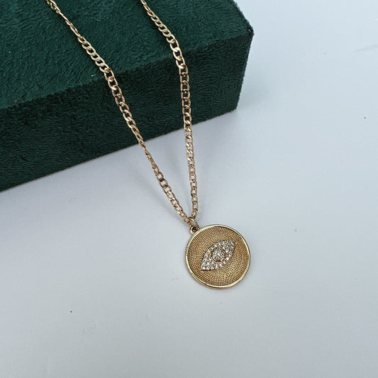 Medalla ojo circonia