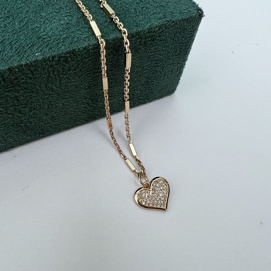 Cadena corazón circonitas